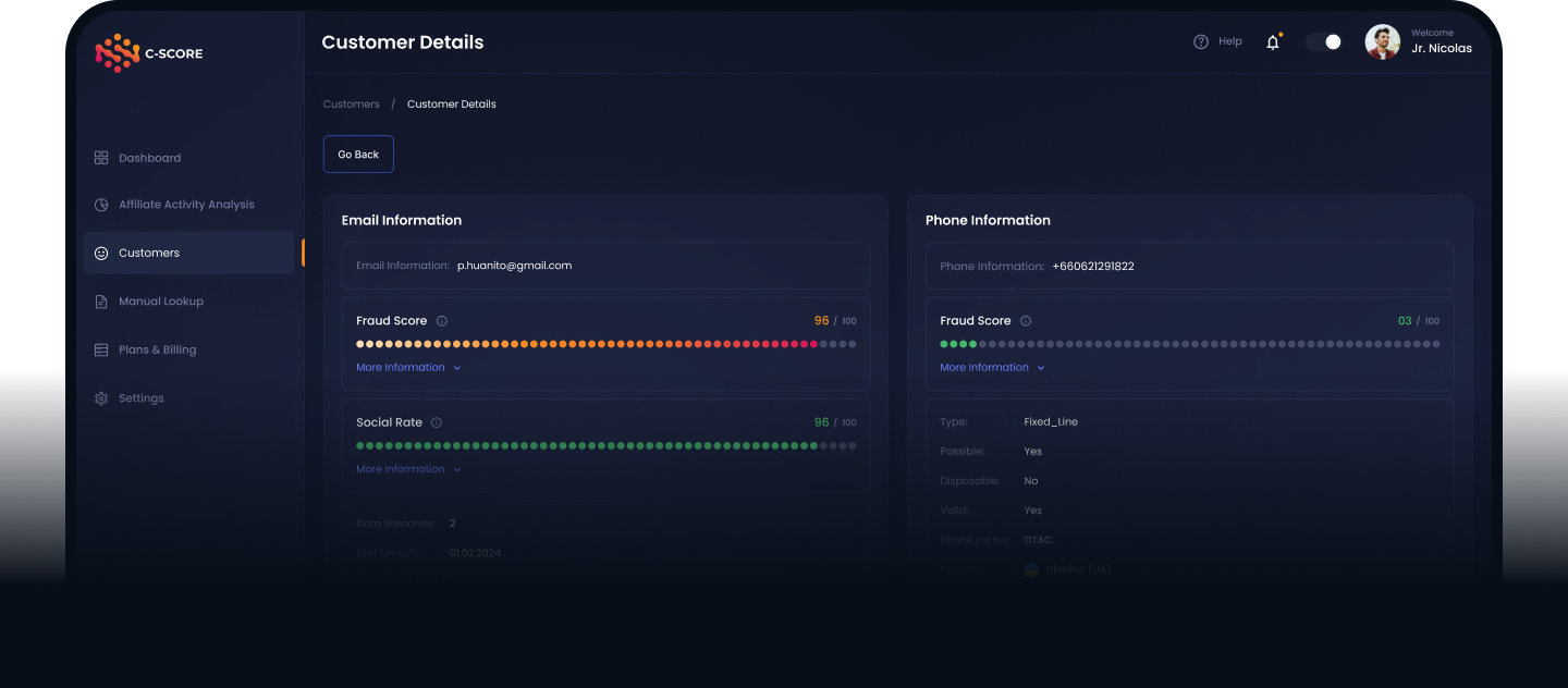 Dashboard Interface